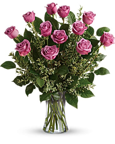 Hey Gorgeous - Dozen Long Stem Lavender Roses Bouquet