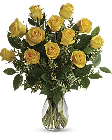 Say Yellow - Dozen Long Stem Yellow Roses Bouquet