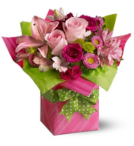 Teleflora's Pretty Pink Present in McDonoughGA, Absolutely Flowers