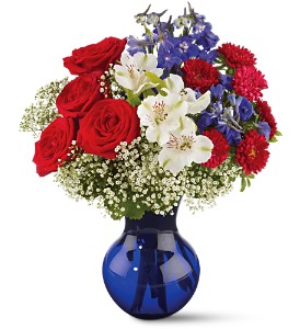 Red White and True Bouquet in McDonoughGA, Absolutely Flowers