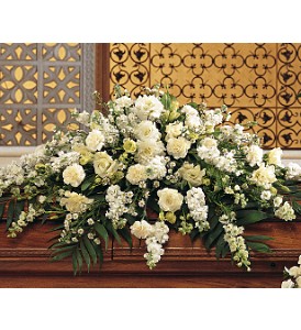 Pure White Casket Spray in McDonough GA, Absolutely Flowers