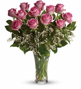 Make Me Blush - Dozen Long Stemmed Pink Roses in McDonough GA, Absolutely Flowers