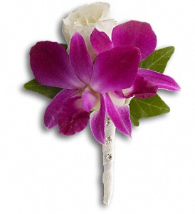 Fresh in Fuchsia Boutonniere in McDonough GA, Absolutely and McDonough Flowers & Gifts