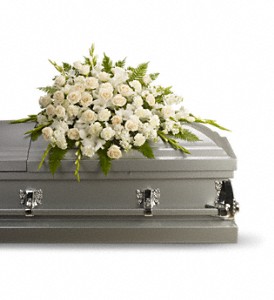 Silken Serenity Casket Spray in McDonough GA, Absolutely Flowers