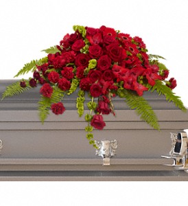 Red Rose Sanctuary Casket Spray in McDonough GA, Absolutely and McDonough Flowers & Gifts