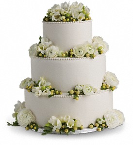 Freesia and Ranunculus Cake Decoration in McDonough GA, Absolutely and McDonough Flowers & Gifts