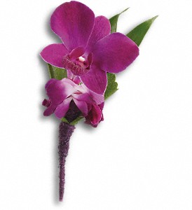 Perfect Purple Orchid Boutonniere in McDonough GA, Absolutely and McDonough Flowers & Gifts