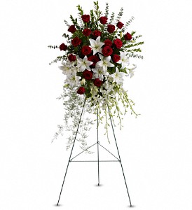 Lily and Rose Tribute Spray in McDonough GA, Absolutely Flowers