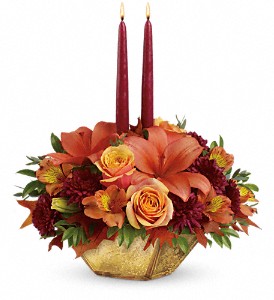 Teleflora's Harvest Gold Centerpiece in McDonough GA, Absolutely Flowers