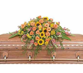 Heaven's Sunset Casket Spray in McDonough GA, Absolutely Flowers