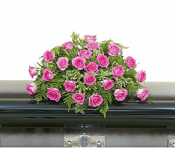 Pink Rose Casket Spray in McDonough GA, Absolutely Flowers