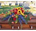 Vibrant Summer Casket Spray in McDonough GA Absolutely Flowers