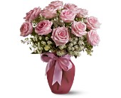 A Dozen Pink Roses and Lace in McDonough GA, Absolutely Flowers