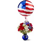 Red, White and Balloon Bouquet in McDonough GA, Absolutely Flowers