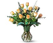 A Dozen Pale Peach Roses in McDonough GA, Absolutely Flowers