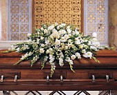 Deluxe Pure White Casket Spray in McDonough GA, Absolutely Flowers