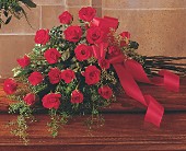 Red Rose Tribute Casket Spray in McDonough GA, Absolutely Flowers