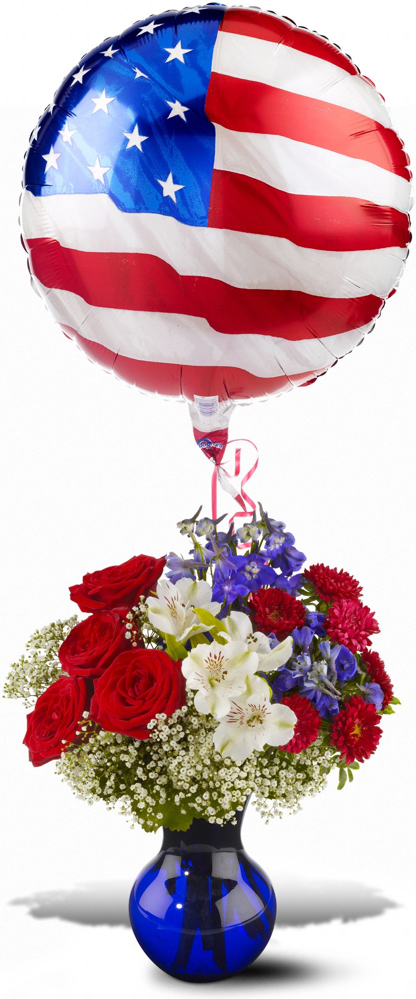 Red, White and Balloon Bouquet in McDonough GA Absolutely Flowers