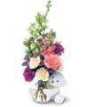 Teleflora's Bear Hug Bear with White Roses in McDonough GA Absolutely Flowers